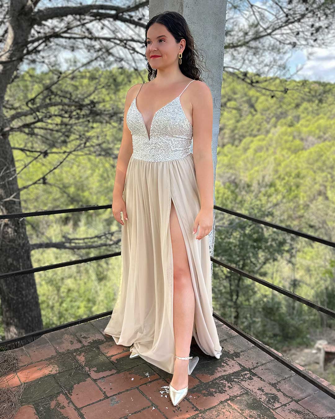 Vestido hortensia Oro