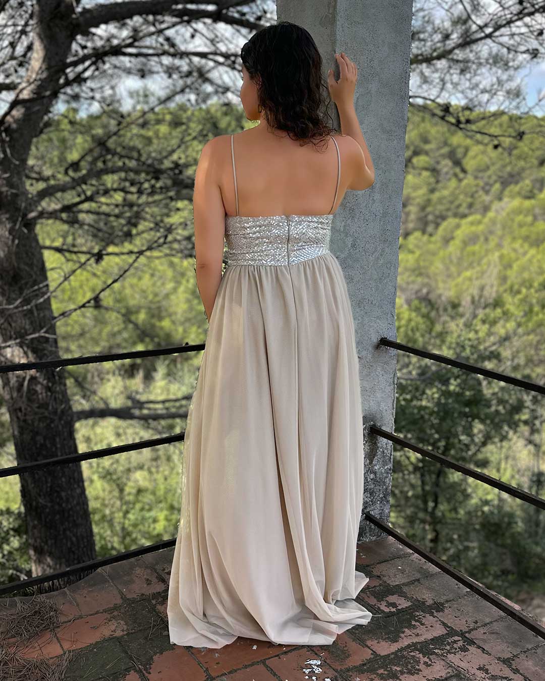 Vestido hortensia Oro